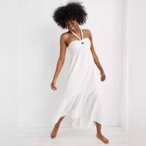 NWT AERIE BRAIDED HALTER NECK STRAPLESS COMBO 2-WAY SUNDRESS, SIZE MEDIUM